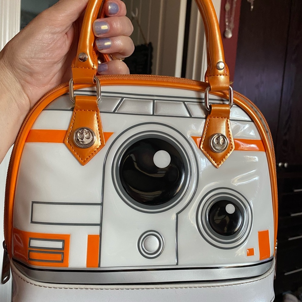 Orange and White Camera-Inspired Handbag